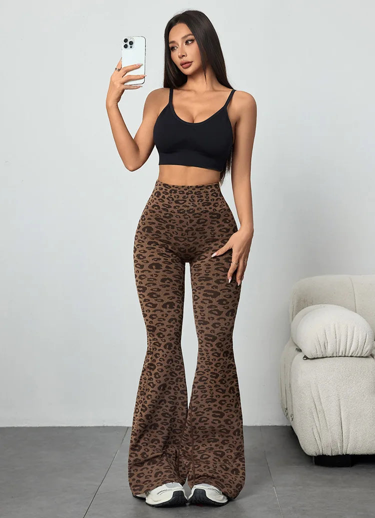 Leopard Flare Yoga Pants