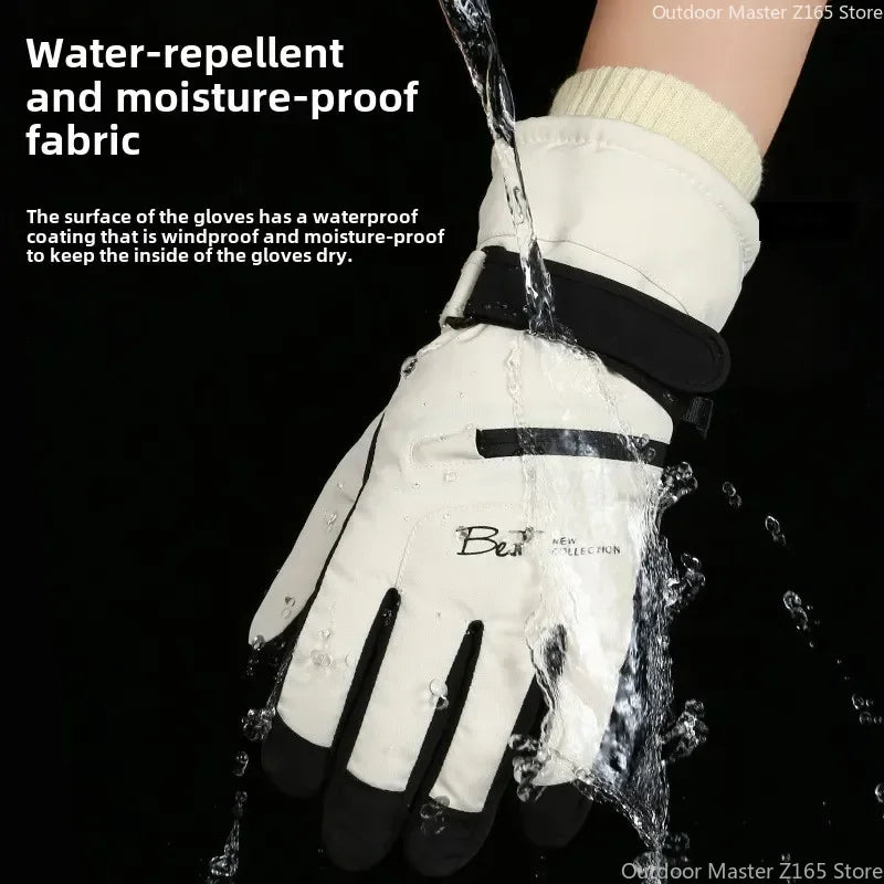 Winter Cycling Gloves Non Slip Touch Ski Gloves Snowboard Accessories Waterproof Pocket Warm Men's and Women's Thermal Gloves