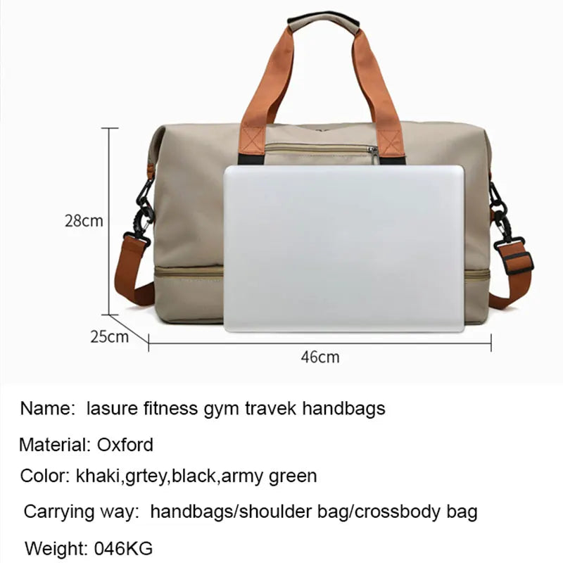 Travel Gym Duffle Bag – Portable Carry-On Weekender Shoulder & Crossbody Bag for Fitness, Sports and Short Trips