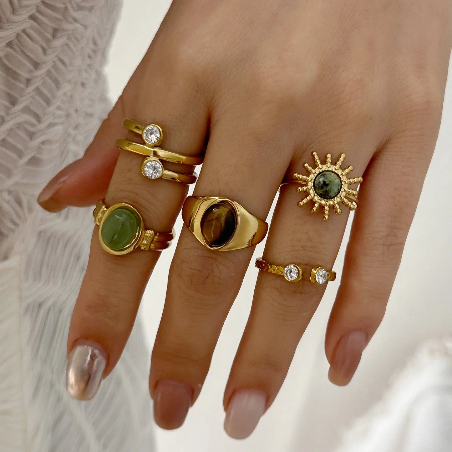 Women’s Stainless Steel Irregular Punk Statement Ring