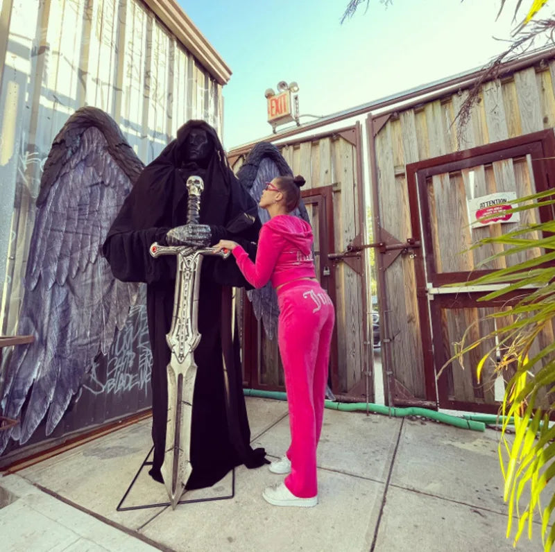 Women's Velvet Zip-Up Hoodie & Pants Set