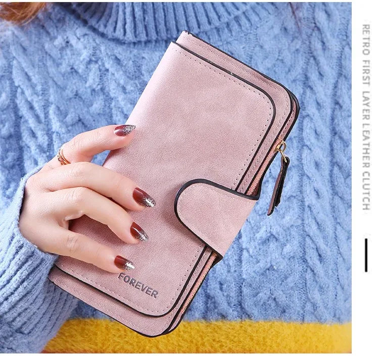 Bambi Long Zip Wallet for Women – Cute Cartoon Multi-Card Large Capacity Kawaii Clutch Bag, Soft Texture Fashion Purse
