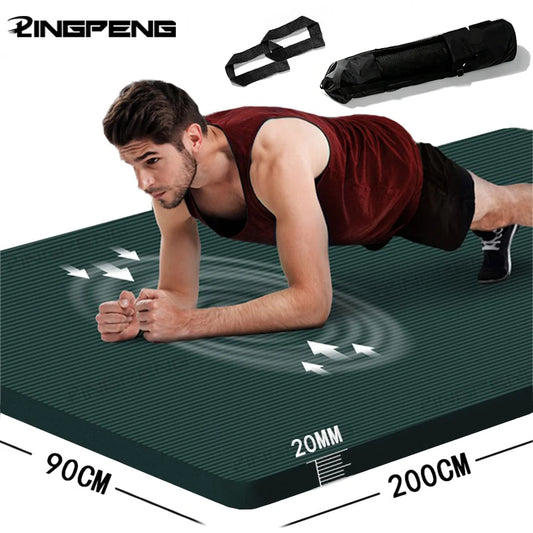 Extra Thick 20MM NBR Yoga & Exercise Mat – Large 200×90CM Rollable Fitness Mat with Carry Strap & Storage Bag for Pilates, Stretching & Home Workouts
