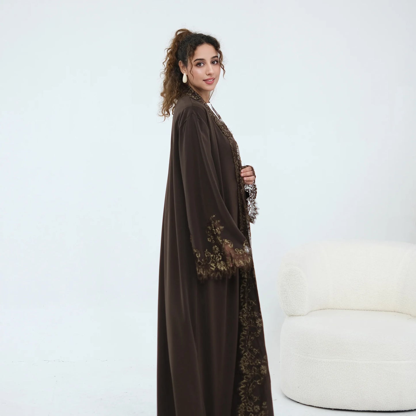 Luxury Floral Lace Abaya