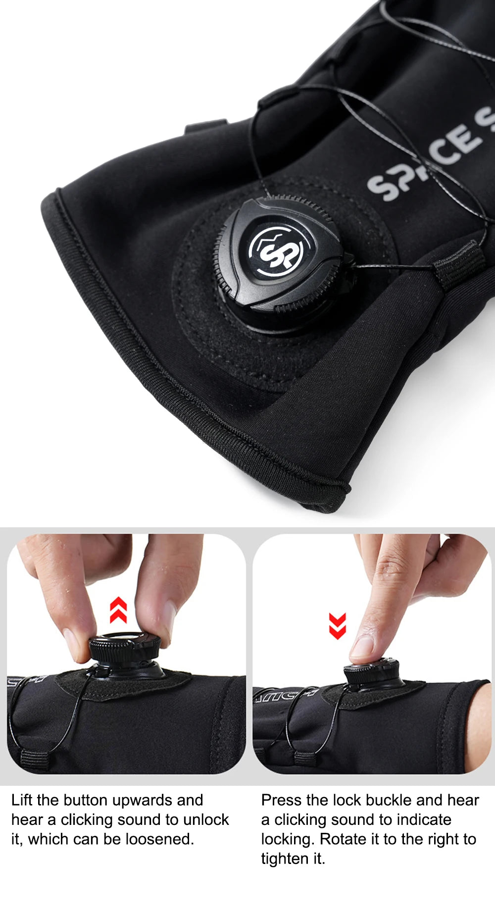 New Winter Buckle Cycling Gloves Unisex Windproof Touch Screen Warm Gloves Men's Women's Outdoor Sports Running Skiing Gloves