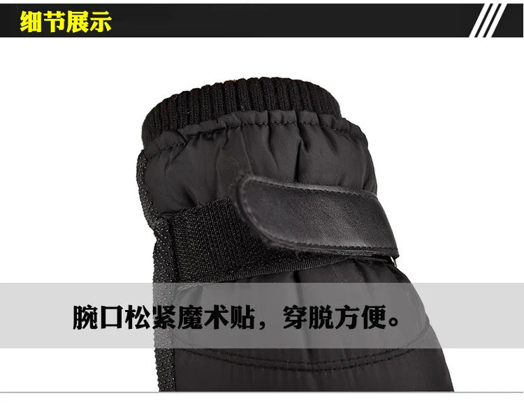 Winter Gloves Men Windproof Down Alternative Fleece Lined Thickened Warm Autumn Winter Motorcycle Cycling E-Bike Ski