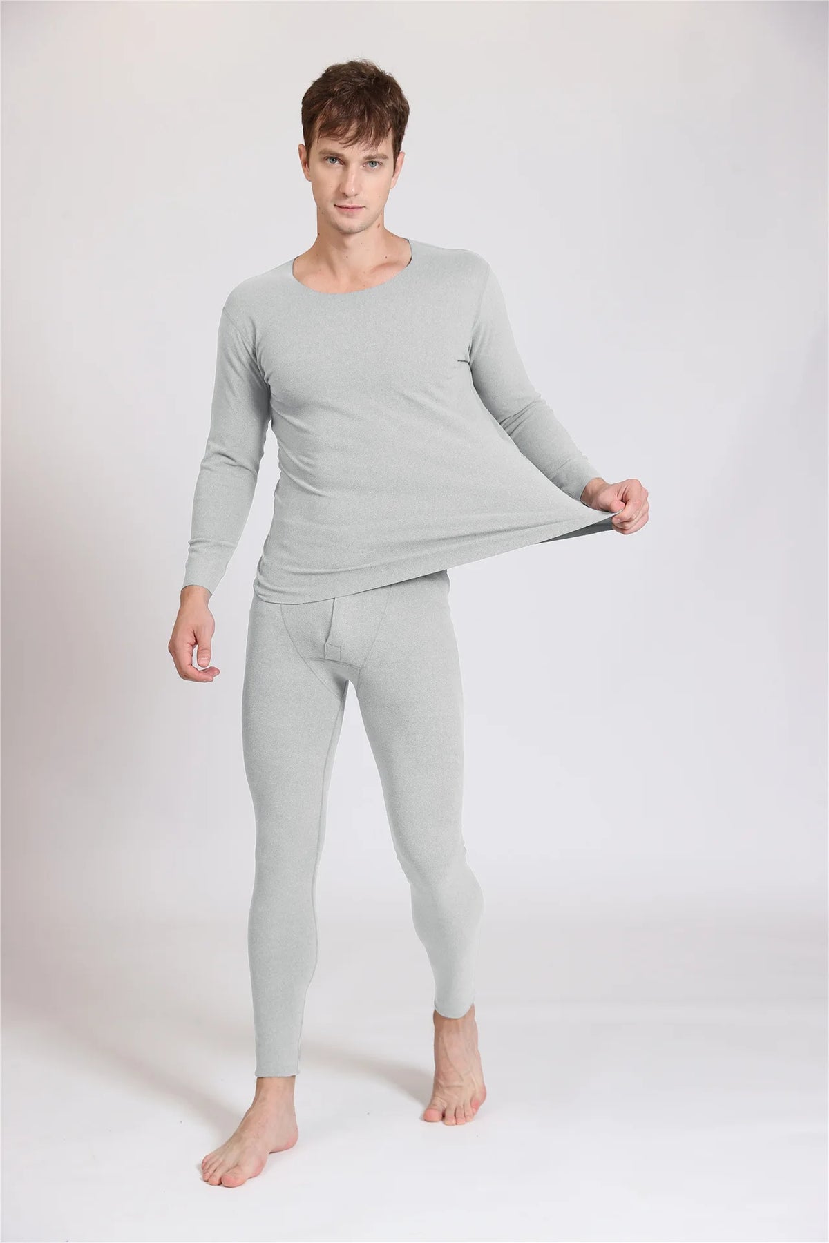 Men's Fleece-Lined Thermal Underwear Set