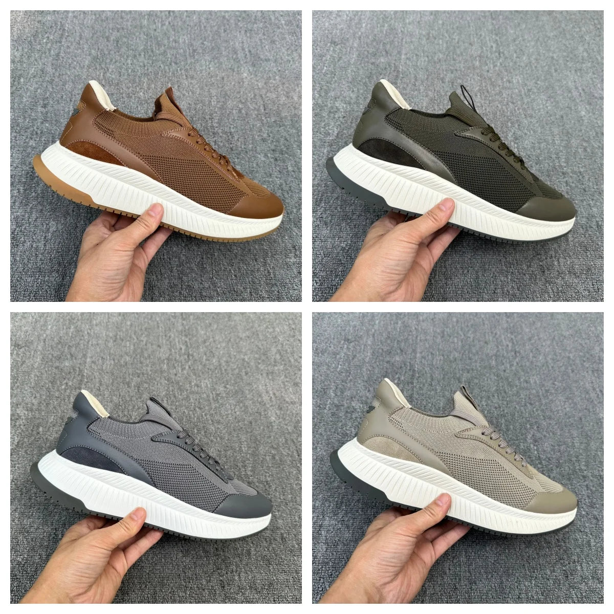 2026 Summer Breathable Sports Casual Shoes For Men, Thick Sole Height Increasing Lace Up Comfort Versatile Mesh Running Sneakers