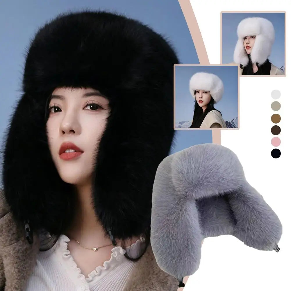 Unisex Faux Fur Winter Bomber Hat