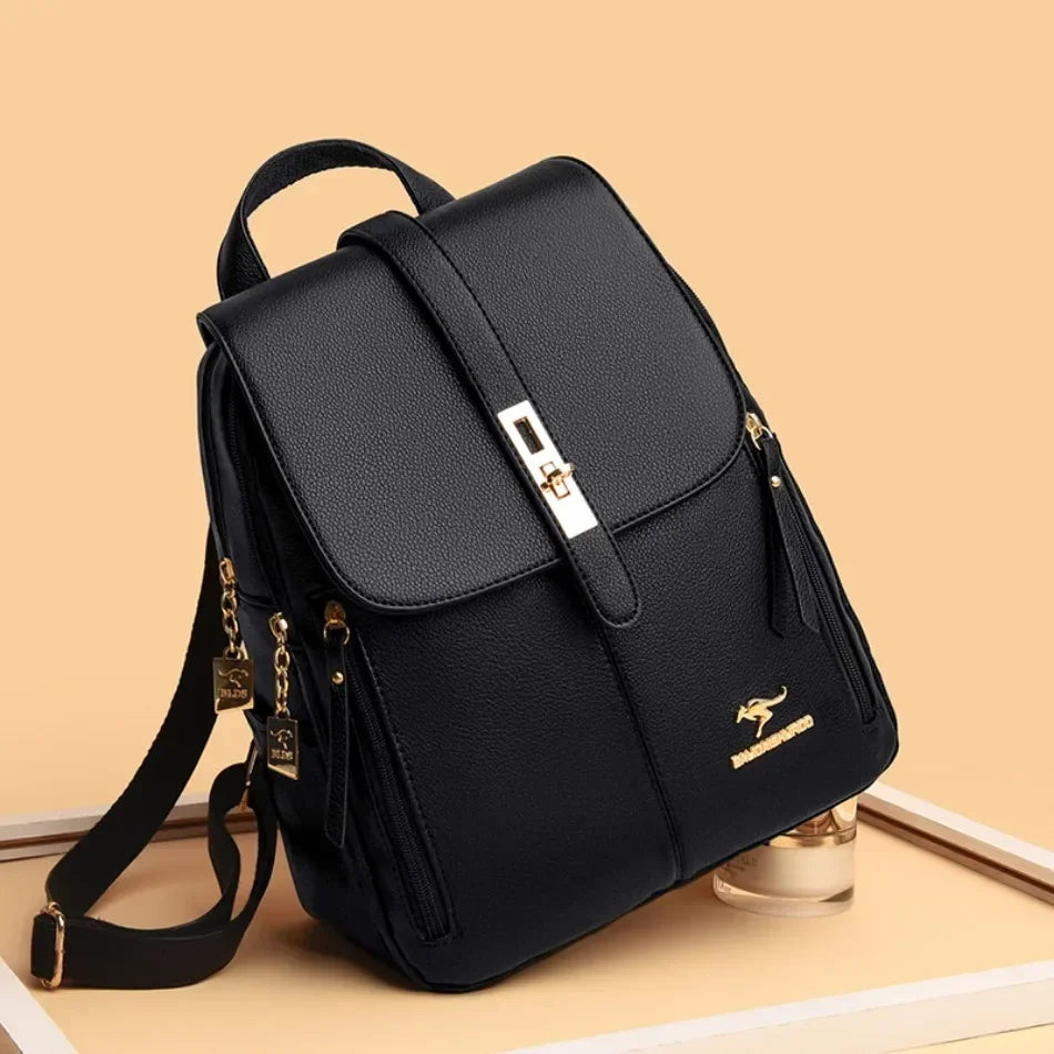 Women’s Casual Waterproof Synthetic Leather Backpack