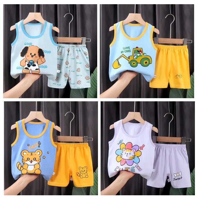 Kids’ Cotton Tank Top & Shorts Set