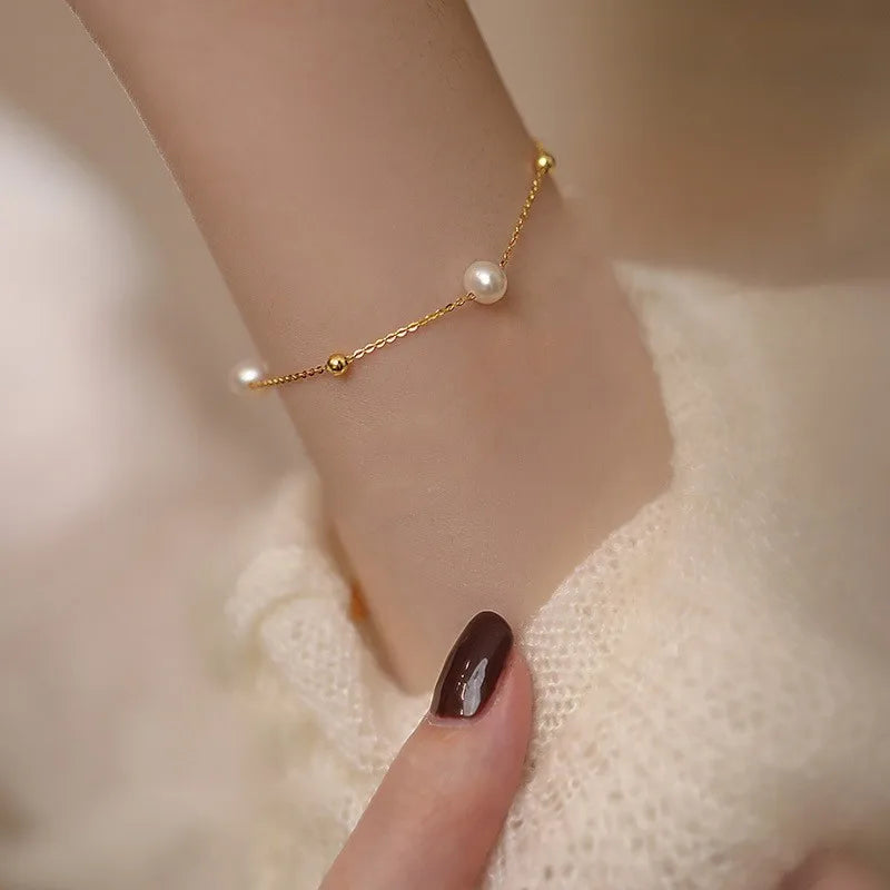 Minar Exquisite 14K Gold-Plated Copper Beaded Choker Necklace with Imitation Pearls, Elegant Women’s Birthday Gift