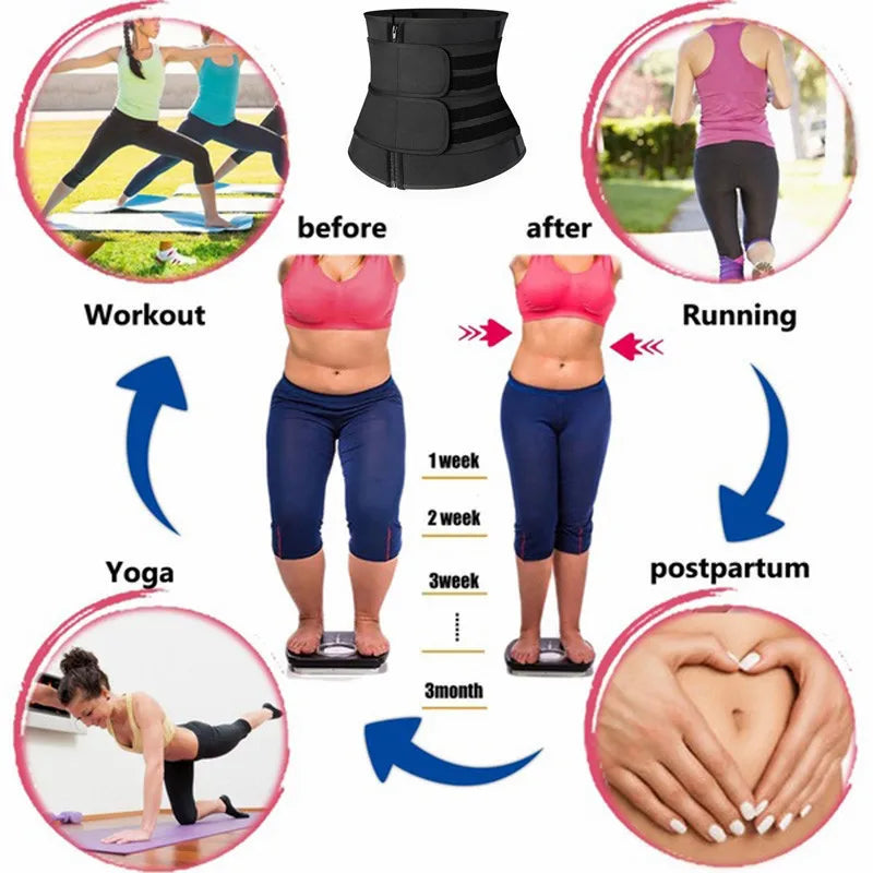 Waist Trainer Sweat Belt – Adjustable Body Shaper Workout Cincher for Fitness, Exercise & Abdominal Support