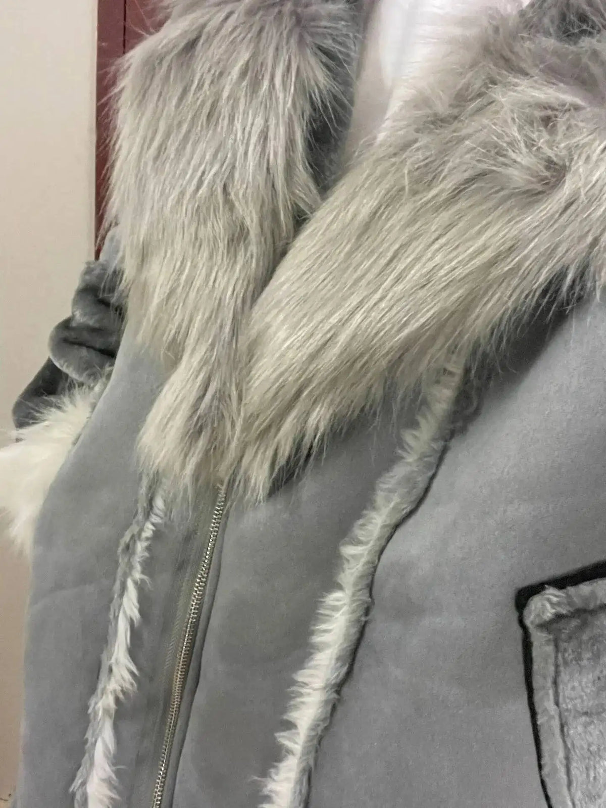 Men's Faux Leather Fur Collar Winter Jacket