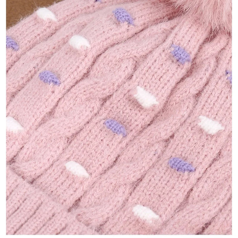 Winter Warm Beanie Women's Hat Thickened Cold-Proof Knitted Cap Outdoor Sports Cycling Skiing Pullover Hats Bonnets for Women