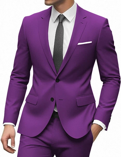 Elegant Suit for Men 2 Pieces Blazer and Pants Set Luxury Notched Lapel Tuxedo Suits for Men Formal Wedding Dresses Gentleman