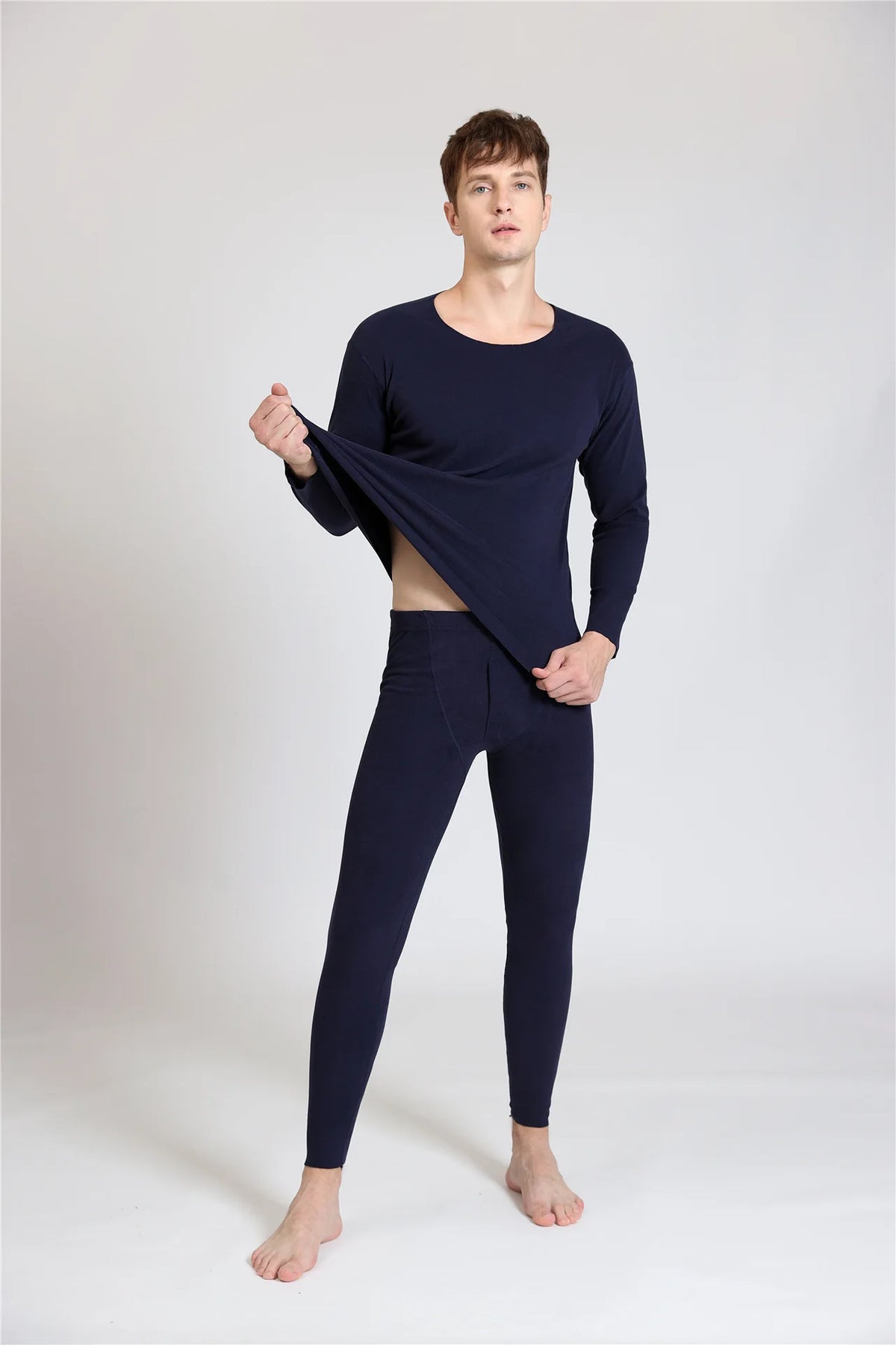 Men's Fleece-Lined Thermal Underwear Set