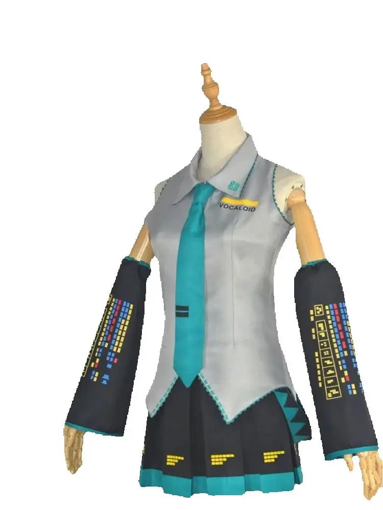 Anime Character Performance Clothes  MIKU Anime Clothes Cosplay Clothes JK Skirt Same Suit Wig Accessories Halloween