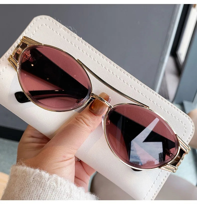 Unisex Oval Gradient Fashion Sunglasses