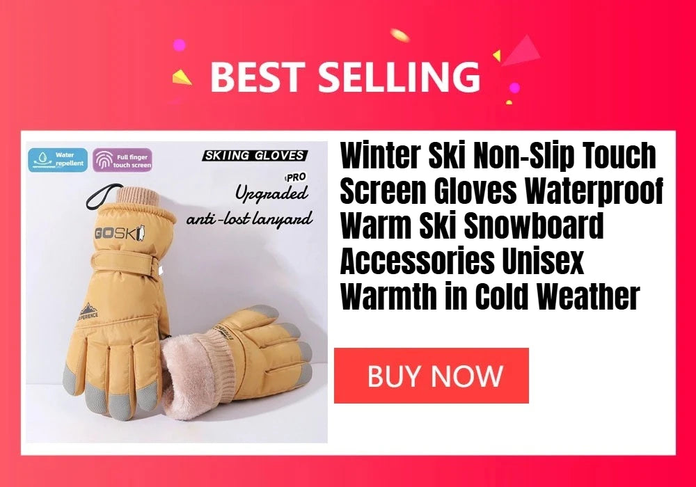 Winter Cycling Gloves Non Slip Touch Ski Gloves Snowboard Accessories Waterproof Pocket Warm Men's and Women's Thermal Gloves