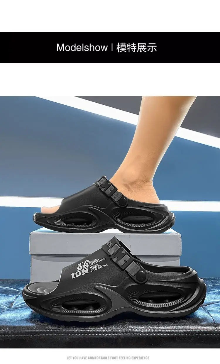 Men Sandals Slip On 2 in 1 Summer Outdoor Thick Sole Non Slip Waterproof Driving Shoes