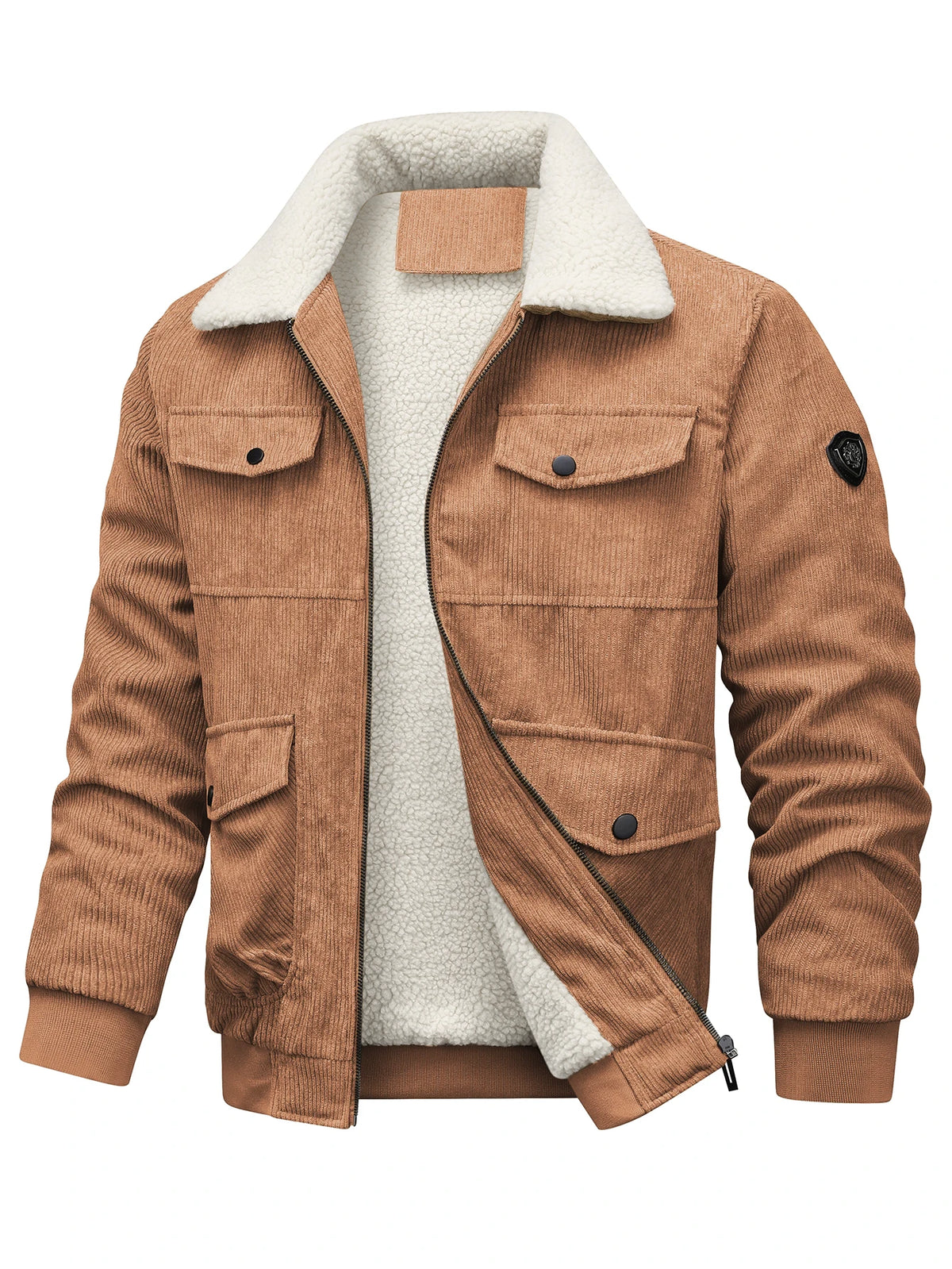 Men's Casual Corduroy Zip-Up Jacket