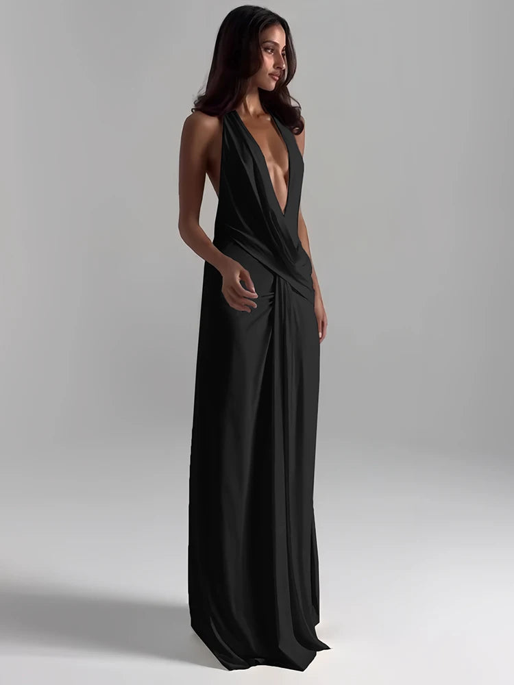 Halter Split Maxi Dress