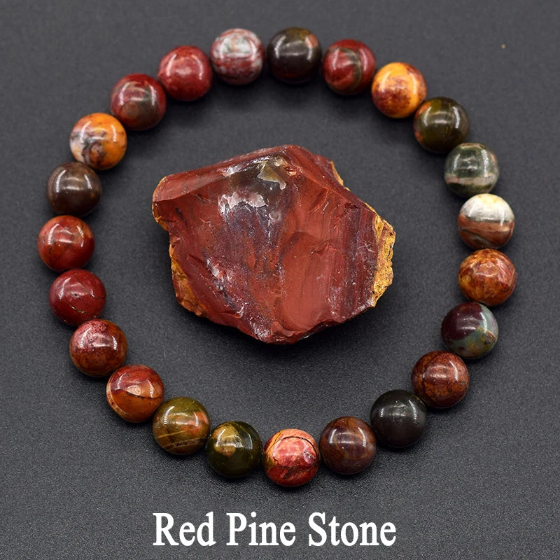 Indian Agate Bead Bracelet for Women – Natural Colorful Crystal Stone Strand Bracelet, Energy-Inspired Yoga Jewelry Gift
