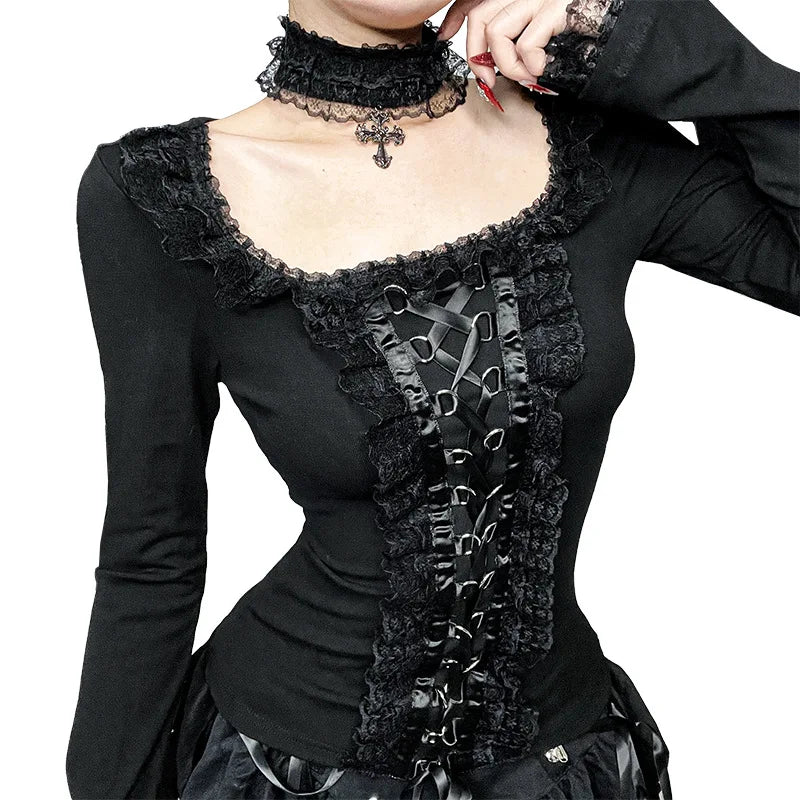 Women’s Gothic Lace Long Sleeve Top