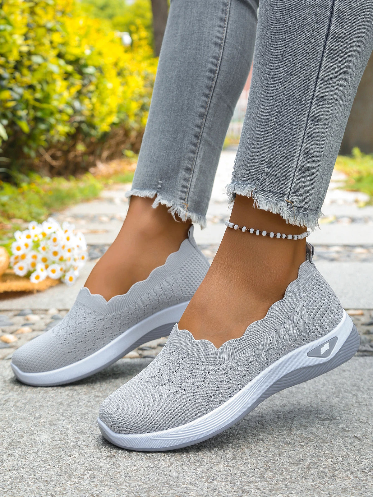 Women's 2026 Summer Breathable Knit Slip-On Sneakers Ultra Lightweight Soft Sole Comfortable Casual Loafers for Daily Work Walk