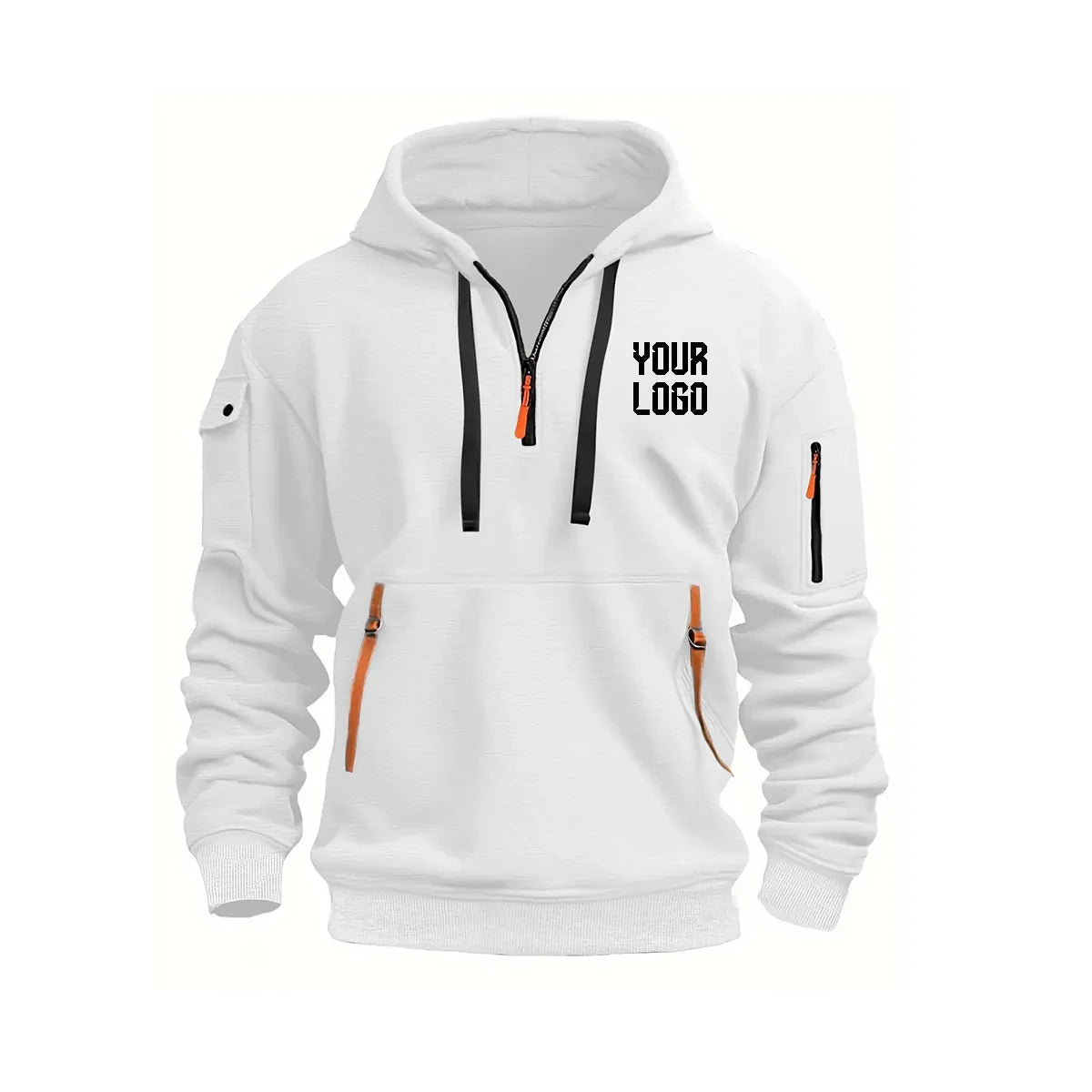 2025 Men’s & Women’s Multi-Pocket Fleece Hoodie Casual Ribbon Zip Pullover Loose-Fit Sports Sweatshirt Top