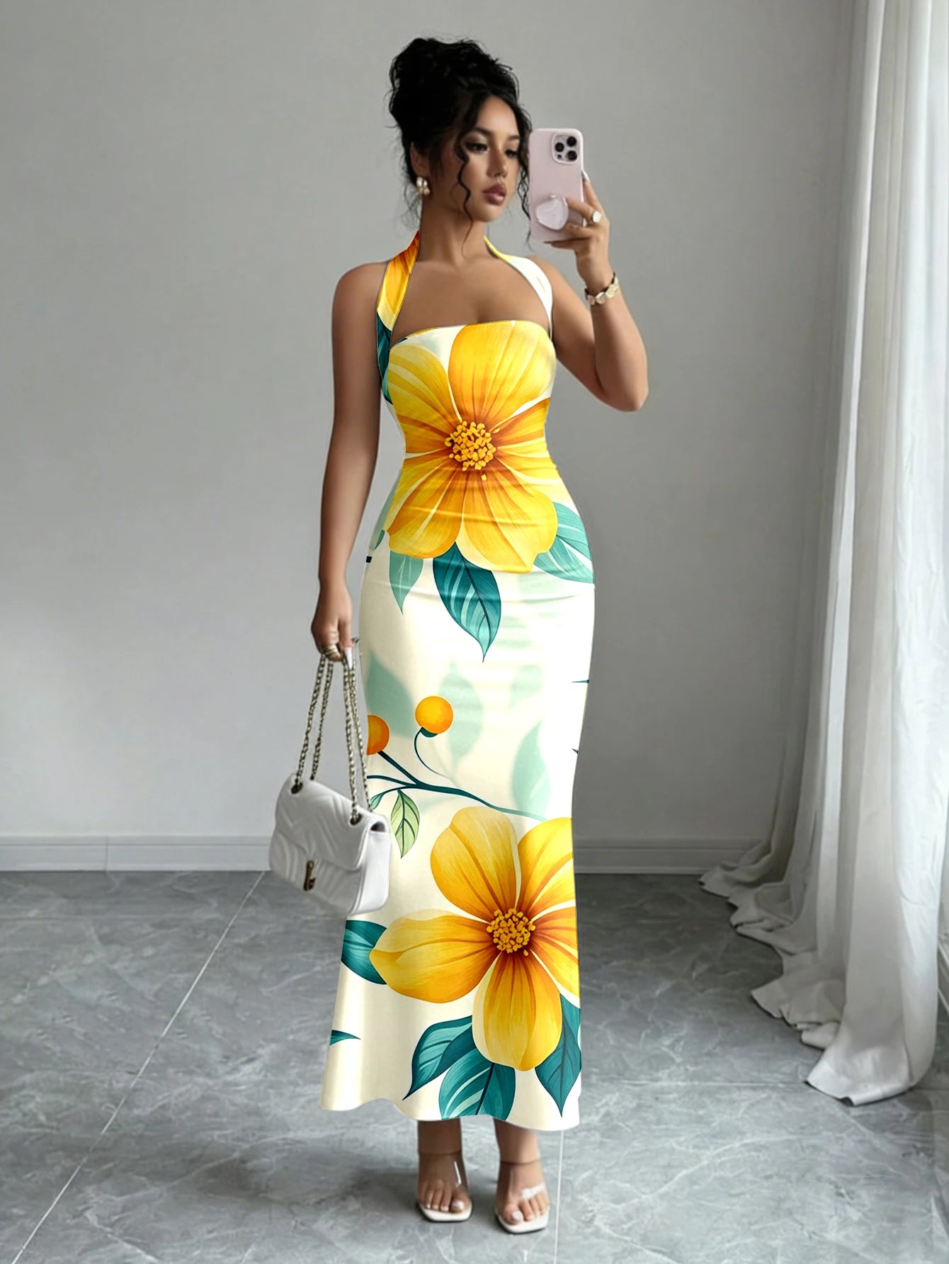 Women’s Sleeveless Halter Maxi Dress