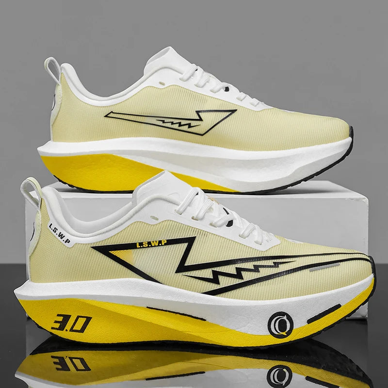 Men's Casual Sports Shoes, Soft-Soled Road Running Shoes, Lightweight, Breathable, Non-Slip, Wear-Resistant, Trendy and Versatile Daily Jogging Sneakers