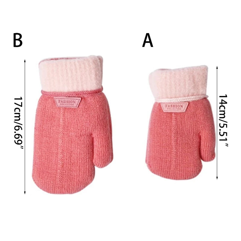 Universal Gloves Knitting Mittens Baby Mittens Toddler Thickened Winter Gloves Dropshipping