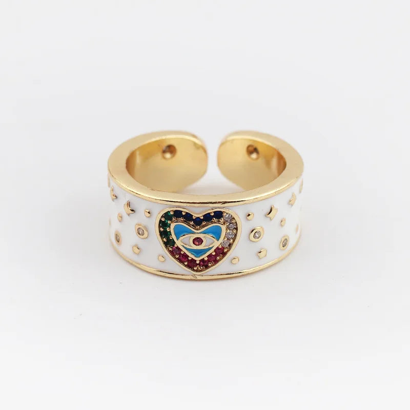 Women’s Gold-Plated Zircon Botanical Statement Ring