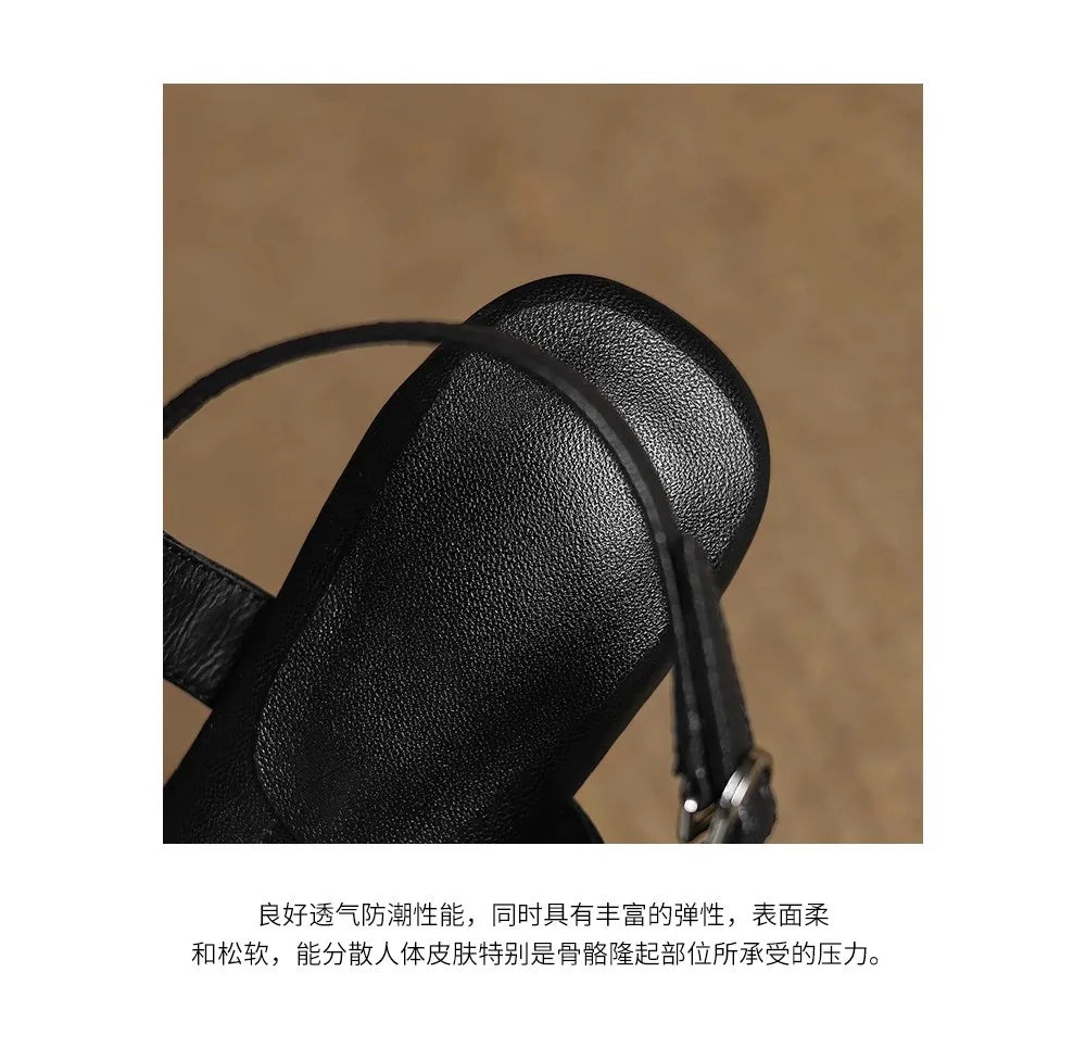 Women’s Elegant Square Toe Cross Strap Sandals Low Heel Buckle Soft Sole Comfortable Summer Dress Fashion Shoes