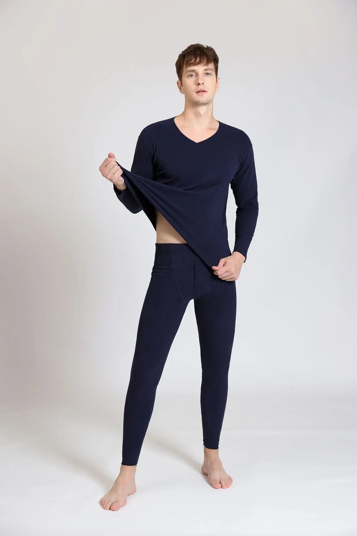 Men's Fleece-Lined Thermal Underwear Set