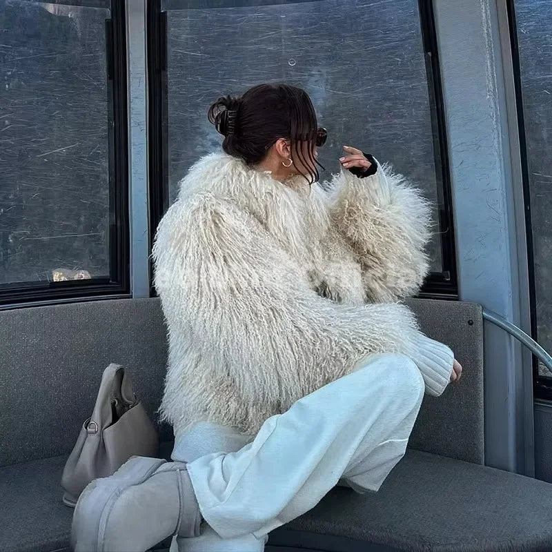Women's Vintage Curly Faux Fur Jacket