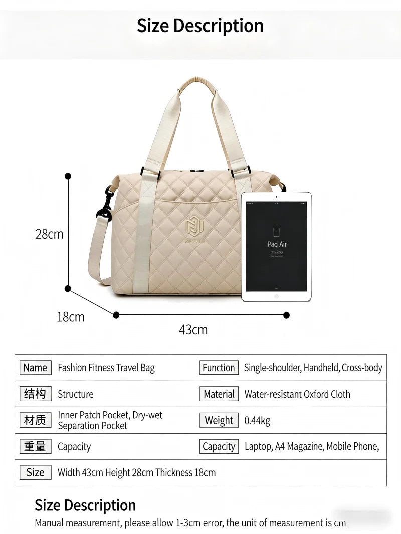 Large Capacity Sports Gym & Travel Duffle Bag – Dry/Wet Separation Shoulder Handbag for Yoga, Fitness, Training & Short Trips