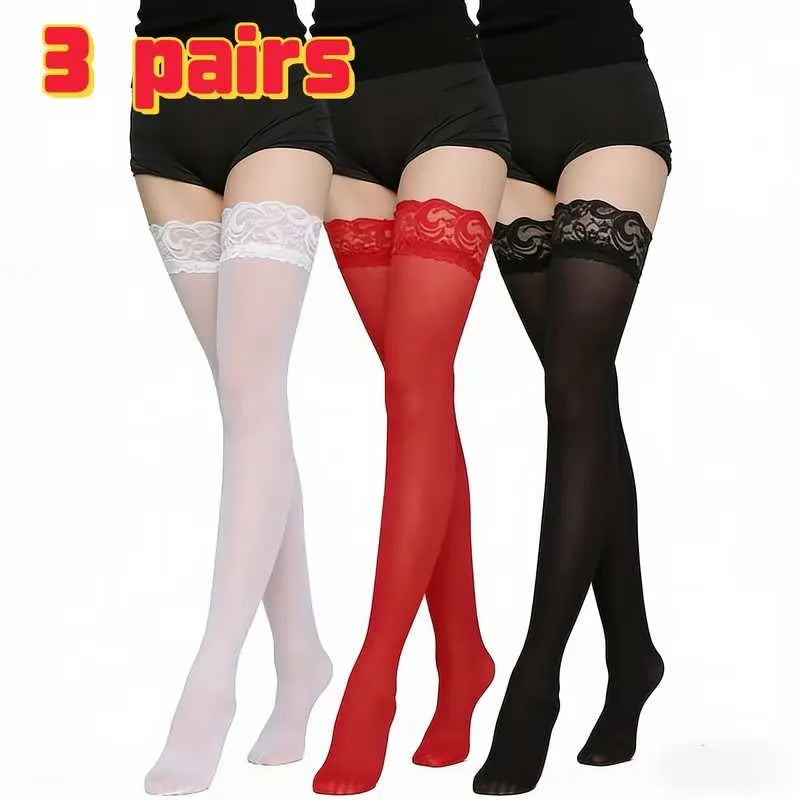 3-Piece Women’s Classic Solid Stockings