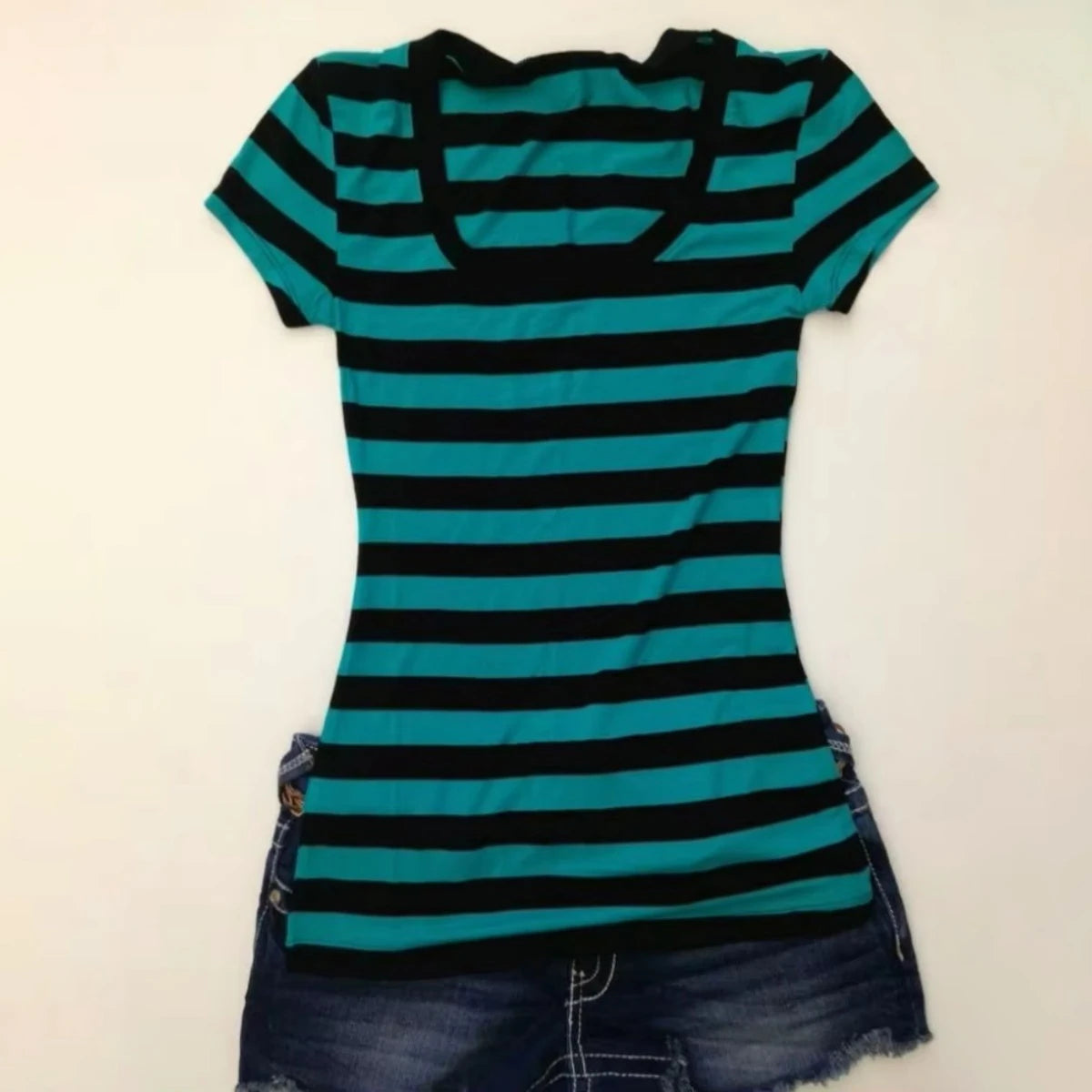 Women’s Y2K Striped Square Neck Top