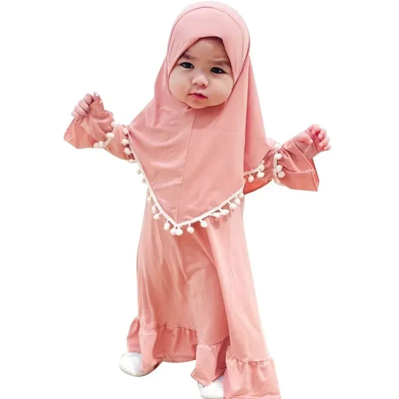 Kids Girls Hijab & Abaya Set