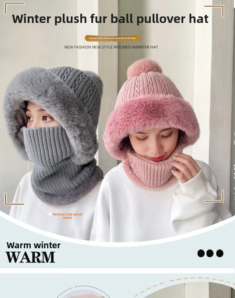 Women's Cozy Twist Knit Pompom Beanie