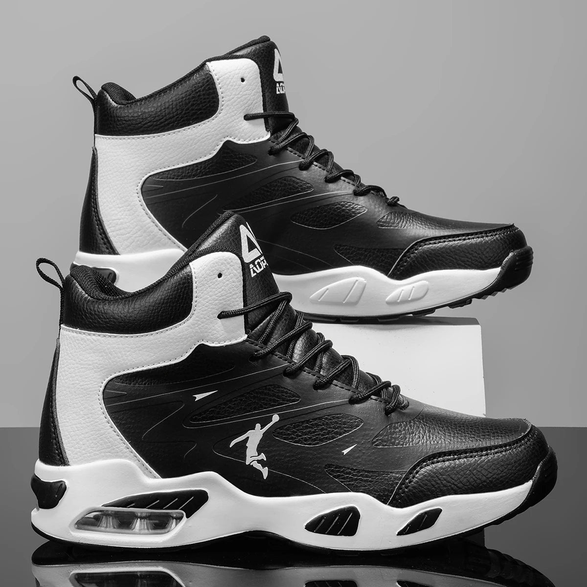 Fashion High-Top Basketball Shoes for Men Women Comfortable Leather Outdoor Training Athletic Sneakers Free Shipping