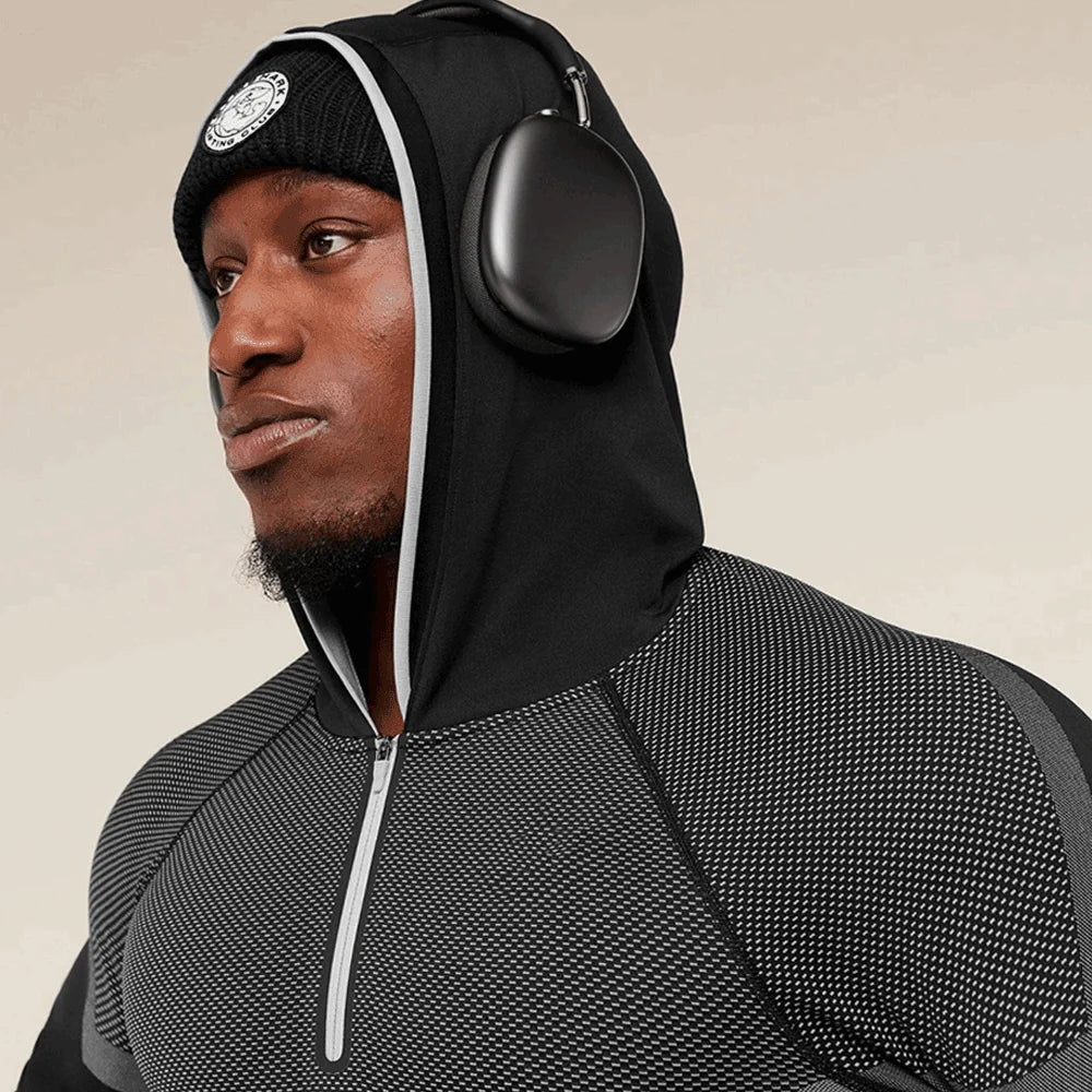 Men’s Quick-Dry Half-Zip Compression Hoodie
