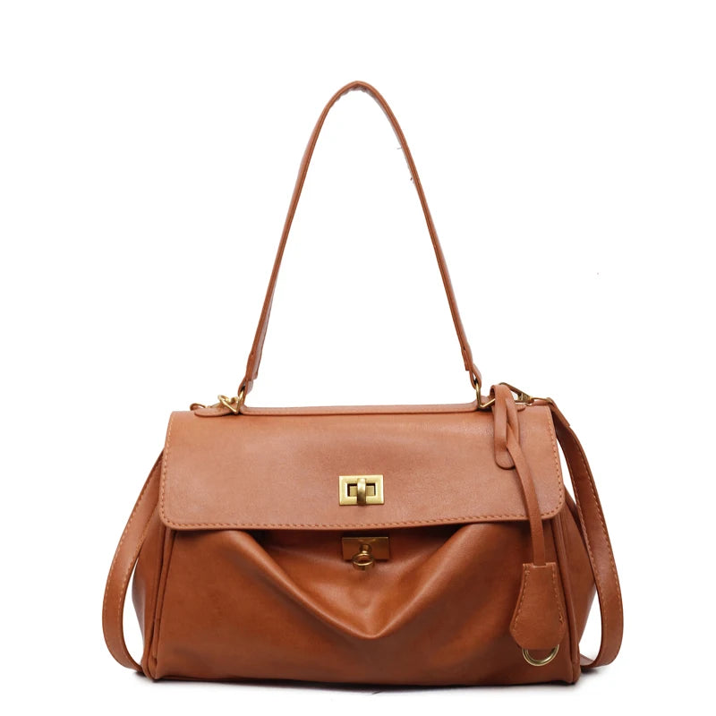 Women’s Vintage PU Flap Shoulder & Crossbody Bag