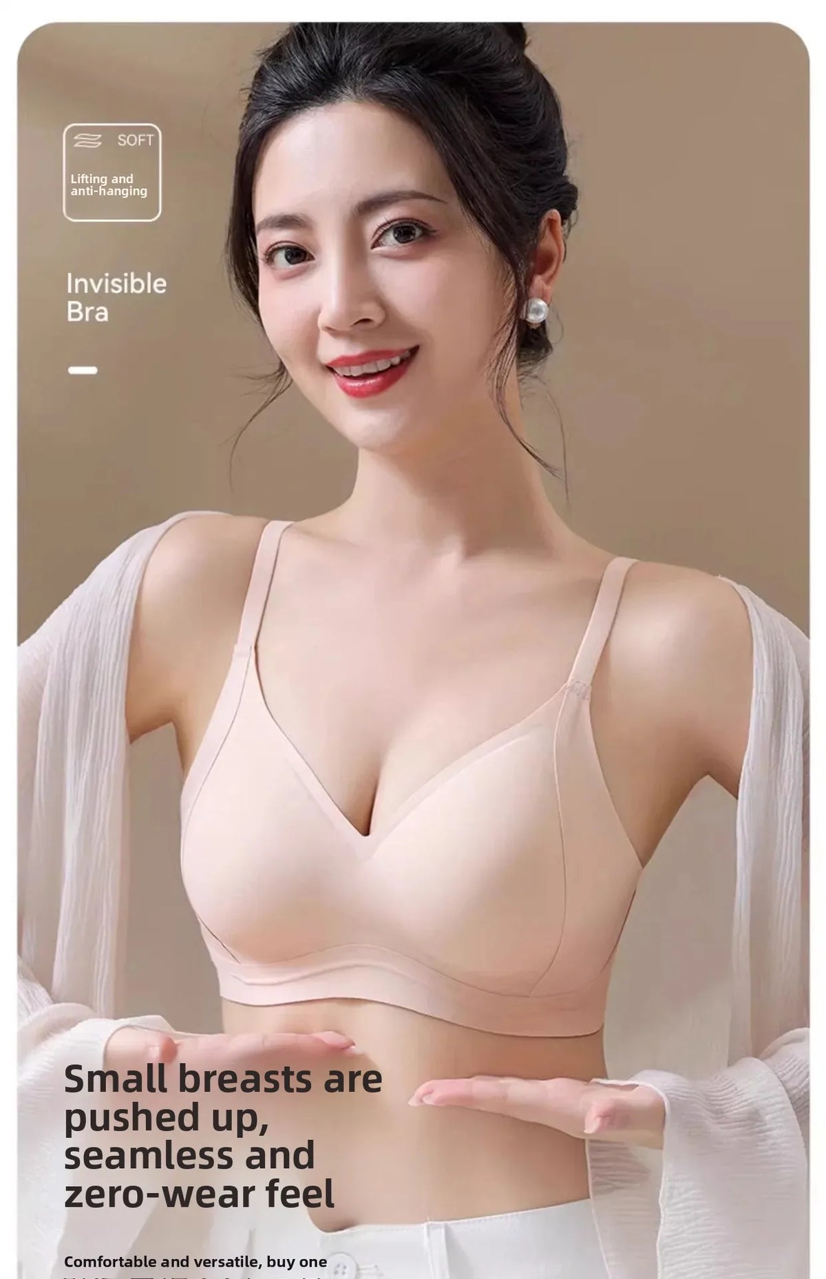 Comfortable Women's Everyday Bra Lifting Thin No Steel Ring Seamless Underwear Prevent Side Breast Collection Sagging Bras