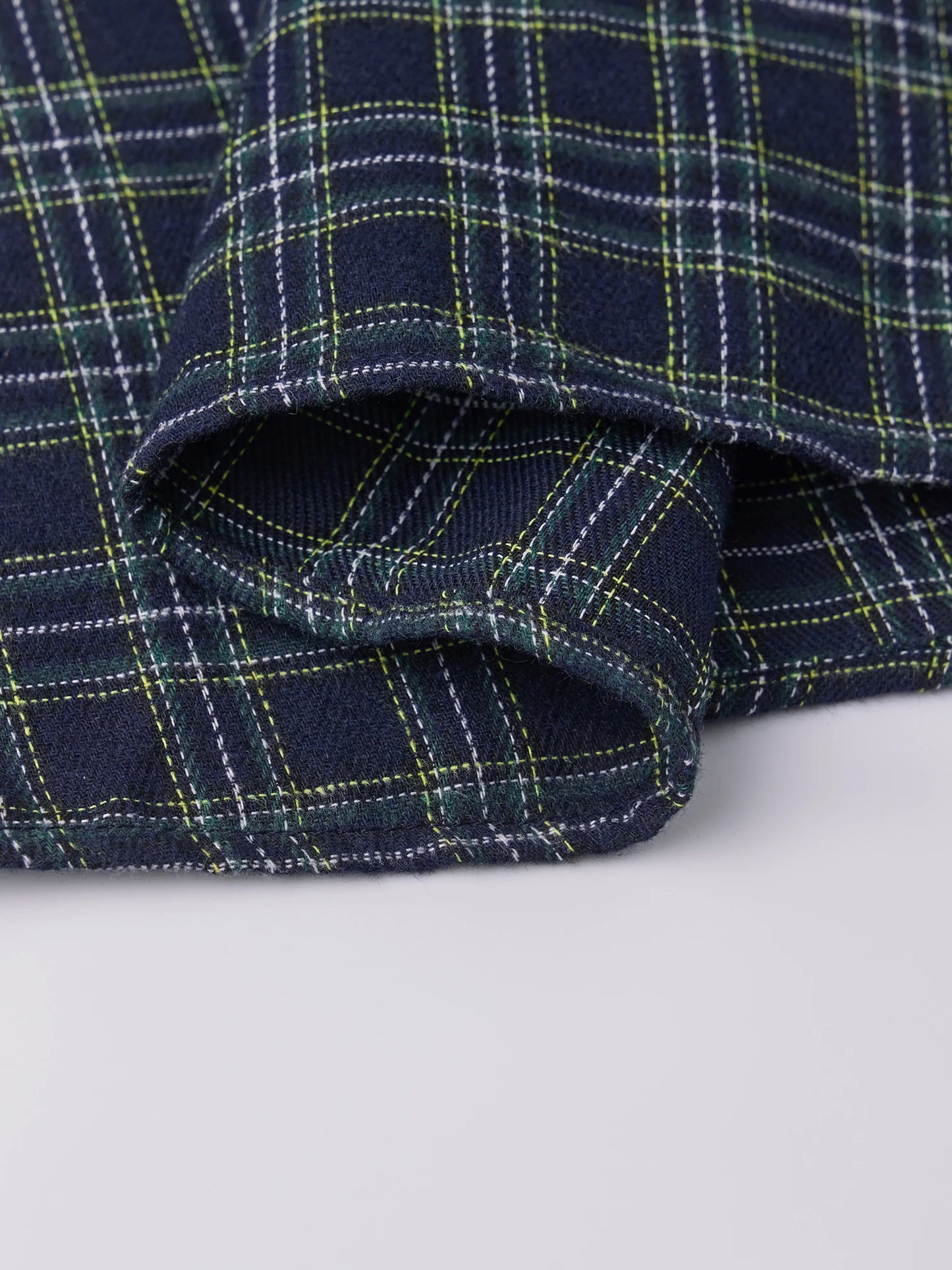 Plaid Puff-Sleeve Midi Dress