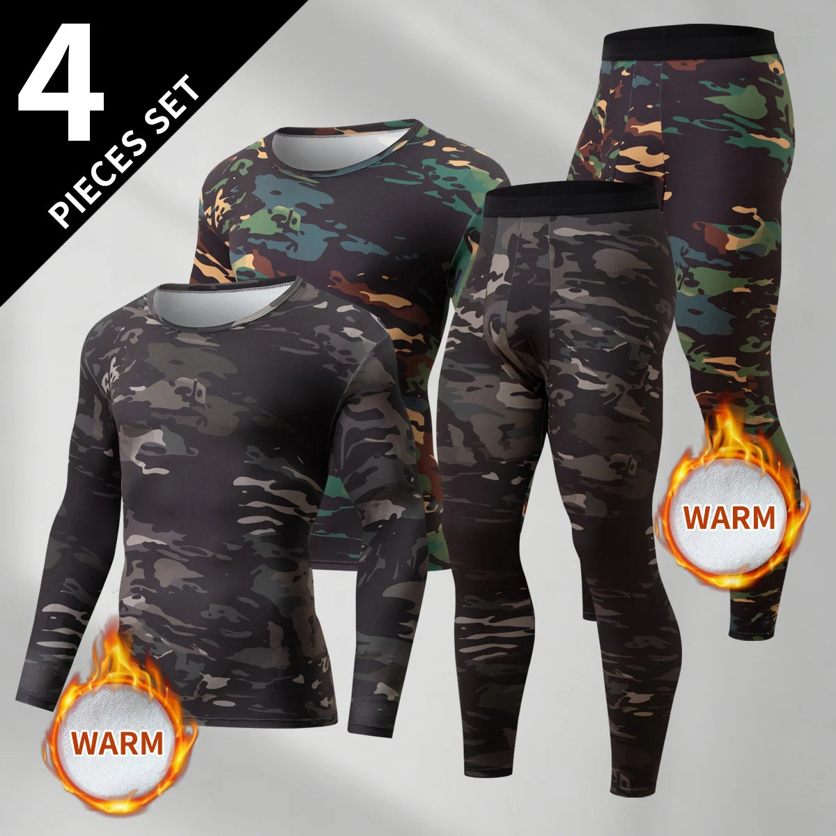 Men's Printed Thermal Base Layer Set