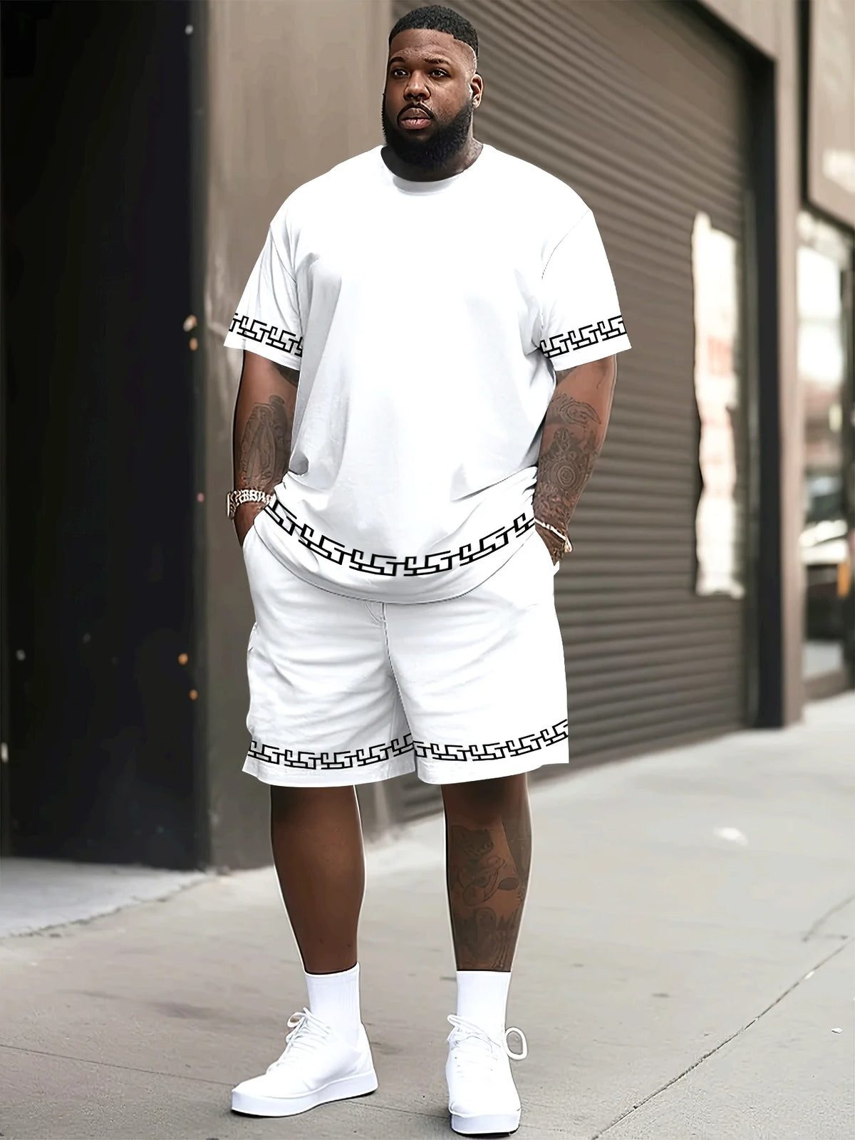 Summer Daily Comfortable Man's Clothing 2 Pieces Set for Man Matching Sets Stripe T-shirt and Shorts 2 Piece Set Men's Tracksuit